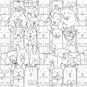 Merola Tile Oh My Dog - 10" x 10" Square Floor and Wall Tile - Glossy Visual - Sold by Carton (8.61 SF/Carton) White