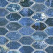 Merola Tile Dorne Kayak - 7" x 13" Hexagon Floor and Wall Tile - Matte Visual - Sold by Carton (8.4 SF/Carton) Blue