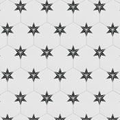 Merola Tile Stella - 9" x 10" Encaustic Floor and Wall Tile - Satin Visual - Sold by Carton (11.5 SF/Carton) Nero