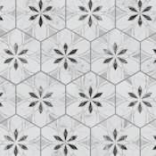 Merola Tile Classico - 7" x 8" Hexagon Floor and Wall Tile - Satin Visual - Sold by Carton (7.5 SF/Carton) Dahlia Light