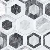 Merola Tile Classico Bardiglio Hex - 7" x 8" Hexagon Wall Tile - Textured Visual - Sold by Carton (7.5 SF/Carton) Geo