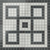Merola Tile Gotham 1 Inch Greek Corner - 9" x 9" Square Floor and Wall Tile - Matte Visual - Sold by Carton (2.2 SF/Carton) Unglazed Black and White