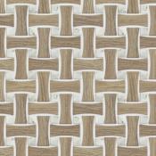 Merola Tile Llama Dog Bone Basketweave - 1" x 2" Specialty Basketweave Floor and Wall Mosaic Tile - Matte Visual - Sold by Carton (7.1 SF/Carton) Noce / Calacatta Dot