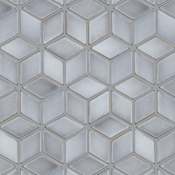Merola Tile Hudson - 10" x 12" Diamond Cubed Floor and Wall Mosaic Tile - Glossy Porcelain Visual - Sold by Carton (8.56 SF/Carton) Grey Eye