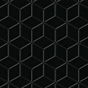 Merola Tile Hudson Rhombus - 10" x 12" Geometric Floor and Wall Tile - Glossy Visual - Sold by Carton (8.56 SF/Carton) Glossy Black