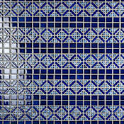 Merola Tile Tower - 12" x 12" Square Geometric Floor and Wall Mosaic Tile - Glossy Porcelain Visual - Sold by Carton (10.3 SF/Carton) Cobalt Delta