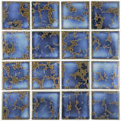Merola Tile Channel - 3" x 3" Square Floor and Wall Mosaic Tile - Glossy Porcelain Visual - Sold by Carton (10.6 SF/Carton) Azure