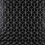 Merola Tile Metro Rhombus - 2" x 3" Diamond Cubed Floor and Wall Mosaic Tile - Matte Tile Visual - Sold by Carton (9 SF/Carton) Black