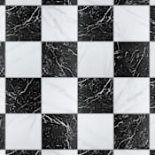 Merola Tile Ruzzini - 18" x 18" Square Floor and Wall Tile - Textured Visual - Sold by Carton (11.1 SF/Carton) Marbled Black / White