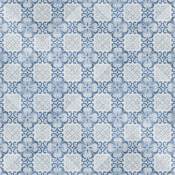 Merola Tile Harmonia - 13" x 13" Square Floor and Wall Tile - Textured Visual - Sold by Carton (12 SF/Carton) Floral Lattice Blue