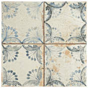 Merola Tile Sample Only of FPEOLD White / Blue / Sepia