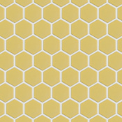 Merola Tile Hudson Due - 2" x 2" Hexagon Geometric Floor and Wall Mosaic Tile - Glossy Tile Visual - Sold by Carton (10 SF/Carton) Vintage Yellow