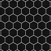 Merola Tile Hudson Due 2" Hex - 11" x 13" Hexagon Penny Floor and Wall Mosaic Tile - Glossy Visual - Sold by Carton (9.7 SF/Carton) Black