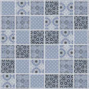 Merola Tile Classico - 12" x 12" Square Encaustic Floor and Wall Mosaic Tile - Matte Porcelain Visual - Sold by Carton (9.8 SF/Carton) Blue