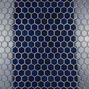 Merola Tile Tribeca Hex - 3" x 3" Hexagon Geometric Floor and Wall Mosaic Tile - Glossy Glass Visual - Sold by Carton (10 SF/Carton) Cobalt