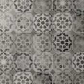 Merola Tile Laverton Octagon - 8" x 8" Mosaic Floor and Wall Tile - Matte Visual - Sold by Carton (11.25 SF/Carton) Deco Sombra with Grafito