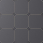 Merola Tile Vaudeville Octagon - 8" x 8" Geometric Floor and Wall Tile - Matte Visual - Sold by Carton (11.25 SF/Carton) Antracita with Taco Antracita