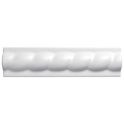 Merola Tile Trenza Grand 8" x 2" Matte Ceramic Thin-Set Tile Pencil Rail - Sold by Piece (0.66 LF/Piece) Blanco