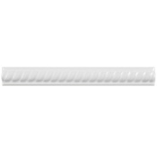 Merola Tile Trenza 8" x 1" Matte Ceramic Thin-Set Tile Pencil Rail - Sold by Piece (0.66 LF/Piece) Blanco