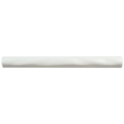 Merola Tile Rugosa 8" x 1" Matte Ceramic Thin-Set Tile Pencil Rail - Sold by Piece (0.66 LF/Piece) Blanco