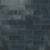 Merola Tile Coco - 2" x 6" Rectangle Wall Tile - Glossy Visual - Sold by Carton (5.94 SF/Carton) Blue Night