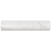 Merola Tile Classico Carrara 6" x 1" Matte Ceramic Thin-Set Tile Bullnose - Sold by Piece (0.5 LF/Piece) Carrara