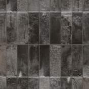Merola Tile Kings Raku - 8" x 16" Rectangle Wall Tile - Textured Visual - Sold by Carton (10.44 SF/Carton) Black