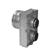 Metalbest 4" Inner Diameter - Direct Vent Pipe - Double Wall - Co-Linear Termination Box with Baseplate Galvanized