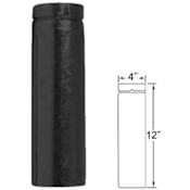 Metalbest 4" Inner Diameter - Type L Pellet Vent Pipe - Double Wall - 10-1/2" Adjustable Pipe Length Black