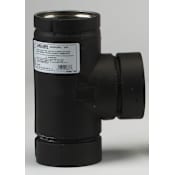 Metalbest 3" Inner Diameter - Type L Pellet Vent Pipe - Double Wall - 3" to 4" Increaser Tee Black