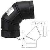 Metalbest 4" Inner Diameter - Type L Pellet Vent Pipe - Double Wall - 90 Degree Elbow Black
