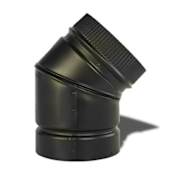 Metalbest 6" Inner Diameter - DSP Stove Pipe - Double Wall - 45 Degree Elbow Black