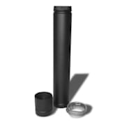 Metalbest 6" Inner Diameter - DSP Stove Pipe - Double Wall - Vertical Installation Kit with Telescopic Pipe Length Black