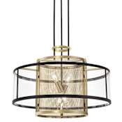Metropolitan Soho 4 Light 30" Wide Abstract Chandelier Coal / Soft Brass