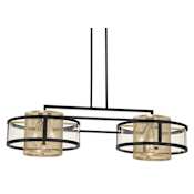 Metropolitan Soho 6 Light 38" Wide Billiard Chandelier Coal / Soft Brass