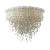Metropolitan Crystal Reign 3 Light 19" Wide Flush Mount Waterfall Ceiling Fixture Polished Nickel