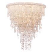 Metropolitan Crystal Reign 6 Light 30" Wide Flush Mount Waterfall Ceiling Fixture Polished Nickel
