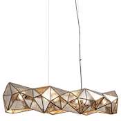 Metropolitan Geo-Gem 6 Light 48" Wide Linear Chandelier Artisan Brass