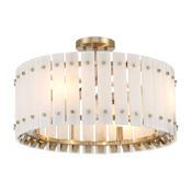 Metropolitan Bardon 4 Light 21" Wide Semi-Flush Drum Ceiling Fixture Celeste Brass