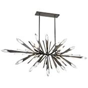 Metropolitan Elsa 8 Light 58" Wide Crystal Linear Chandelier Midnight Graphite