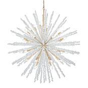 Metropolitan Aisi 40 Light 52" Wide Taper Candle Sputnik Chandelier Fawn Gold / Sea Glass Accents