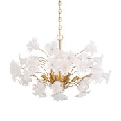 Metropolitan Bloome 6 Light 29" Wide Abstract Chandelier Legacy Brass