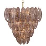 Metropolitan Marclaire 15 Light 33" Wide Waterfall Chandelier Legacy Brass / Brown