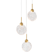Metropolitan Briselle 10" Wide LED Multi Light Pendant with Clear, Textured Glass Shades Legacy Brass