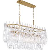 Metropolitan Glassara 8 Light 48" Wide Linear Chandelier Legacy Brass