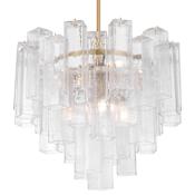 Metropolitan Torvento 9 Light 25" Wide Waterfall Chandelier Legacy Brass / Clear