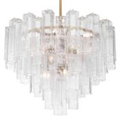Metropolitan Torvento 15 Light 33" Wide Waterfall Chandelier Legacy Brass / Clear