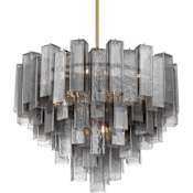 Metropolitan Torvento 15 Light 33" Wide Abstract Pendant Legacy Brass / Grey Smoke