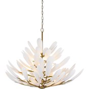 Metropolitan Vellinor 10 Light 42" Wide Antler Abstract Chandelier Legacy Brass / White Ceramic Accents