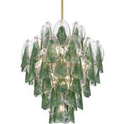 Metropolitan Verla Crest 13 Light 23" Wide Abstract Pendant Legacy Brass / Green
